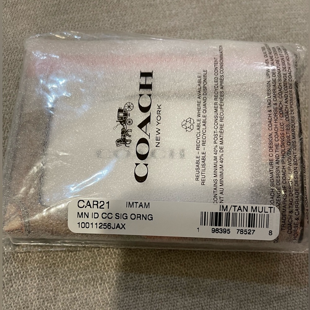 Coach Tan and orange Card Holder